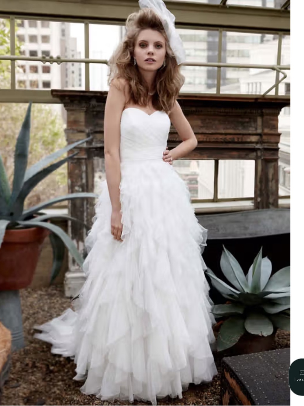 Gorgeous Galina Swiss Dot Mesh Tiered Wedding Gown